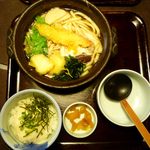 むぎの里 - 特選鍋焼きうどんミニ丼付（1,312円）