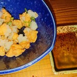 ひで松  - なん骨唐揚げ　おろしポン酢にレモン塩をかけて