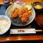 とんかつ とんQ - 国産ヒレ＆カキフライ定食