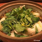 御料理 寺沢 - ﾎﾛﾎﾛ鳥とﾅﾒｺと芹の小鍋立