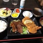 焼肉の藤増 - カルビ＋牛カツ定食　１６１０円