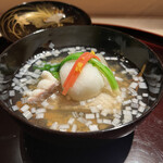 車力門 おの澤 - 聖護院蕪と大根と白甘鯛だっけ？クリスマスカラーみたいでおシャン\(//∇//)\