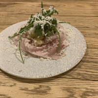 セミーナ - 余市北島豚の自家製プロシュートコット（加熱ハム）りんごソテーと山わさび