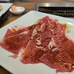 Yakiniku Tokuju - 和牛炙りカルビセット(1133円)です。