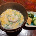 雨ニモマケズ - 天然虎河豚の白子備長炭炙り入り雑炊