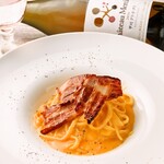 Smoked bacon carbonara (fresh pasta)