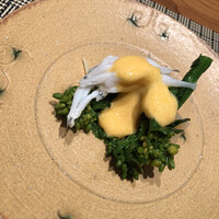 やすい - 菜の花と白魚の黄身酢がけ