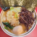 ラーメン濱野家 - ラーメン(並)＋のり・きくらげ・キャベツ増し