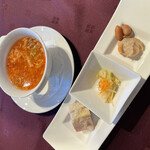 彩賓楼 - 選べる彩賓楼ランチについてくる前菜とスープ