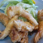 新京 - ゲソカラ。ふたつ食べたあとの写真