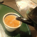 寿松庵 - 蕎麦湯は透明に近いですミャ