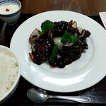 中華ダイニング 笑 - 鶏肉の黒酢炒め定食