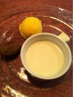 Le Salon de Legumes - そば茶のブラマンジェ さつまいものアイスクリーム ごまのフィナンシェ オレンジのギモーブ