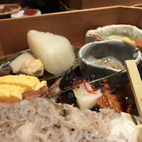 日本料理 丸しま - 器の中は仕切りがなく、縁の高さがそれなりにあって皿に盛るより、料理を盛り込みにくく、盛り付け作業は分担出来ず、最後まで一人仕事となります。
                    よって作業効率が悪く、手間がかかるのです。
                    待たされる訳だ。