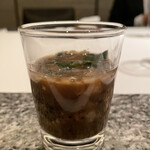 カンテサンス - 椎茸とホルモンのスープ