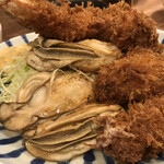 とんかつ小田保 - ソテーの牡蠣のブリブリ具合がわかるだろうか？