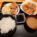 Komoriya - 豚肉キムチ炒＋とり唐定食 税込830円