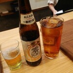 酒処 ひょうどう - ノンアルコールビール1本目、ウーロン茶