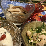 炭火焼 鳥清 - 前菜盛り合わせ3種