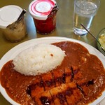 ナイアガラ - カツカレー 990円、大森券(ライス＆ルウ大盛) 200円、コールスロー 180円