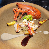 傳火 鉄板焼 - オマール海老のソテー　茸デュクセル添え　
                    赤ワイン甲殻類ソース