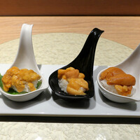 池袋 寿司 個室 空 - ムラサキウニ、塩水馬糞雲丹、馬糞雲丹