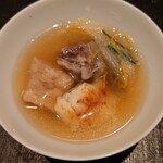 伯雲 - さえずりと鼈と伊勢海老の炊き合わせ