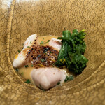 エクアトゥール - 虎河豚白子、西京味噌のソース