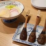 Misodokorotomoyuu - 新鮮野菜の盛り合わせ 2人前、焼き味噌 3種