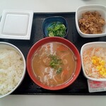 吉野家 - 納豆牛小鉢定食（とん汁変更）