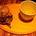 トラヤカフェ - 玄米茶  500円  きゅうすも可愛い