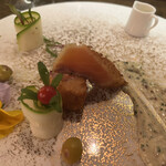 和フレンチバル村塾 - 〜魚料理〜ノルウェーサーモン　レモンコンフィチュール　西洋山葵❤︎