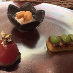 和フレンチバル村塾 - 〜冷前菜〜生湯葉と雲丹・ミニトマトコンポート・生麩田楽❤︎