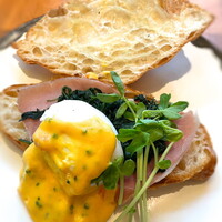 ザ タヴァン グリル＆ラウンジ - メイン － クロワッサンエッグベネディクト