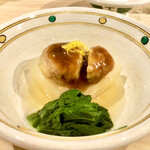 味ひろ - 蛤肌煮と淀大根　ほうれん草の炊き合わせ