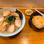 佐野ラ－メン たかの - Aセット 塩チャーシューに変更 大盛