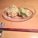 Oosaka Kicchin - おまかせコースの冷前菜(ポテトサラダとセロリ)