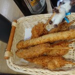 串カツ えびす - しいたけ　ウインナー　ちくわウインナー　ハム　アスパラ　うずら　タケノコ