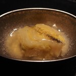 薪鳥新神戸 - 白菜 煮浸し + 鳥出汁餡 + 巌茶(岩茶)パウダー（アップ）