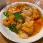 南海飯店 - 大エビの辛し炒め①