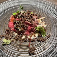 小野の離れ 博多本店 - マッシュルームソースでいただきます