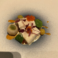 小野の離れ 博多本店 - ヒラメのヴァプール　ソースブランは日本酒のソース＆アメリケーヌソース