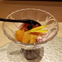 梅田 鮨 よこ田 - 小丼　(雲丹、白子、キャビア、蟹)