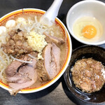 えどもんど - 『ラーメン(豚2枚・半玉子)MsYsNsA！＋うずらの玉子＋生卵』