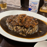 肉食堂 最後にカツ。 - 最強の肉カレー黒 1200円
            カレーアップ