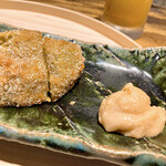 温石 - 緑茄子のおかき揚げ