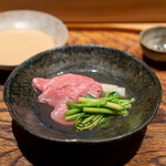 肉割烹 上 - しゃぶしゃぶ サーロイン　勢戸さん34ヶ月 下仁田ネギ　 三関せり 胡麻タレ