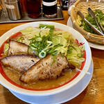 ばり馬 - こってり野菜味噌ラーメン、葱と肉増し