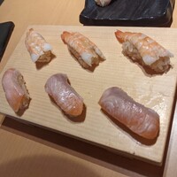 全席個室 鮨やハレの日 大宮東口駅前店 - 蒸し海老とサーモン炙り