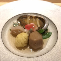 日本料理　「十二颯」 ヒルトン東京 - 煮物、鮑都根菜の煮物